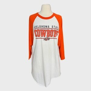Vintage Russell Athletic OSU Large Raglan Shirt Oklahoma State University Sports